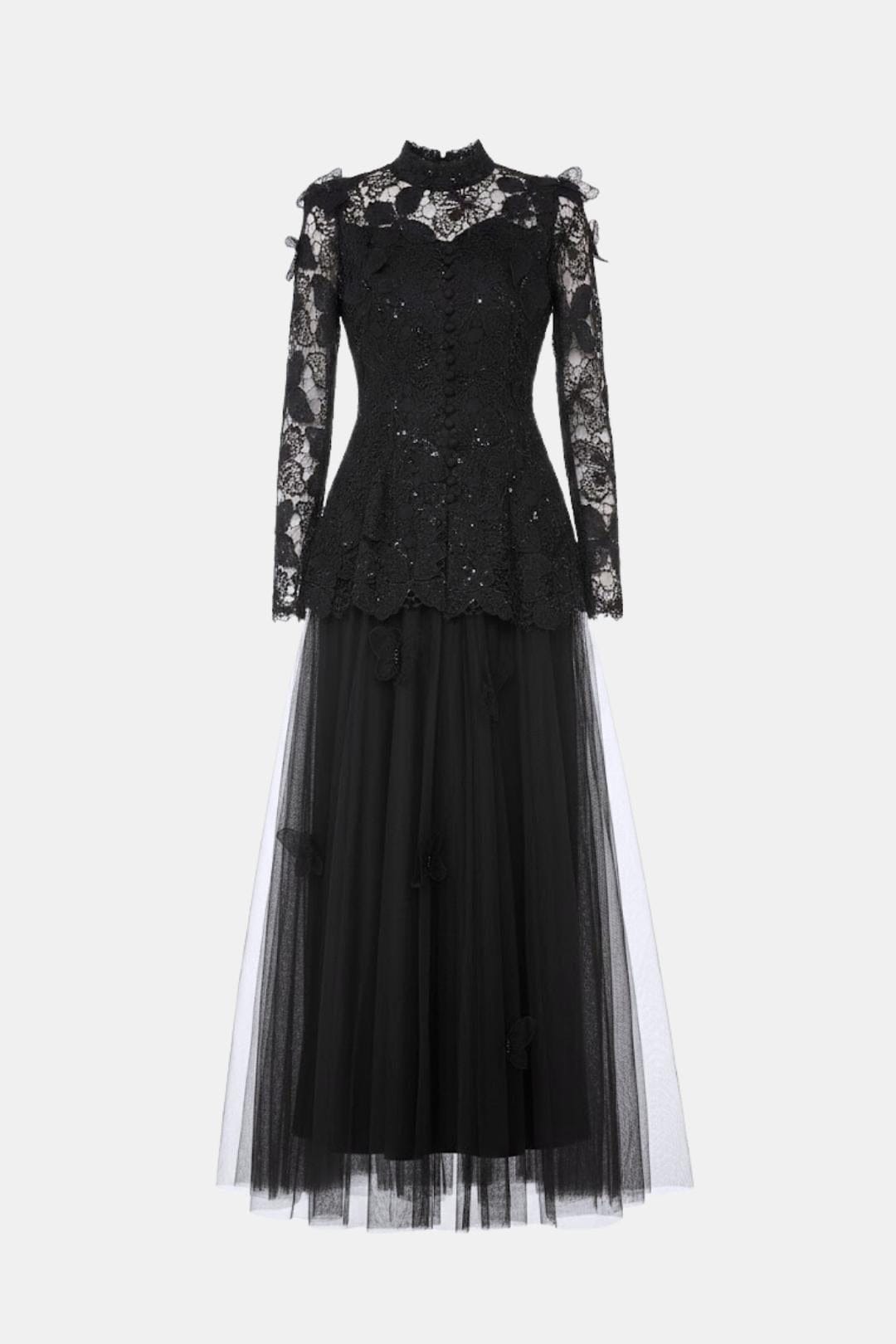 Image of Women's Long Sleeve Lace Maxi Dress