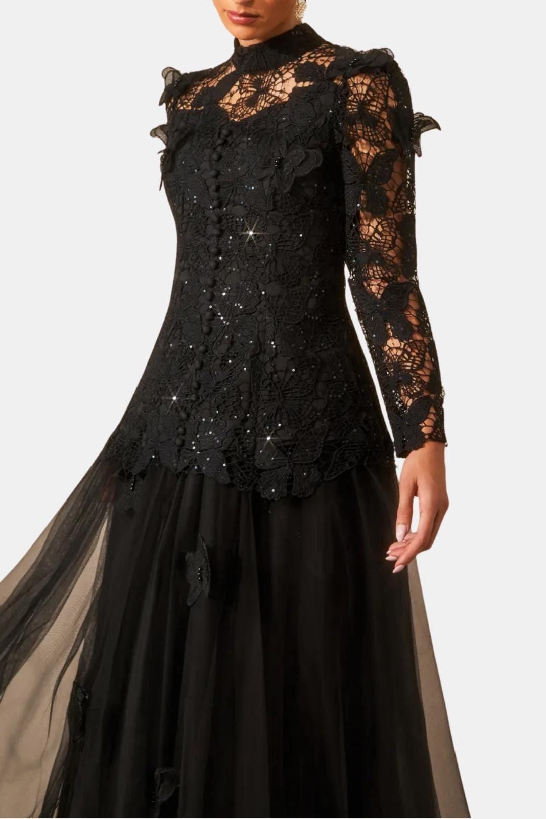 Image of Women's Long Sleeve Lace Maxi Dress