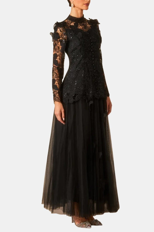 Image of Women's Long Sleeve Lace Maxi Dress