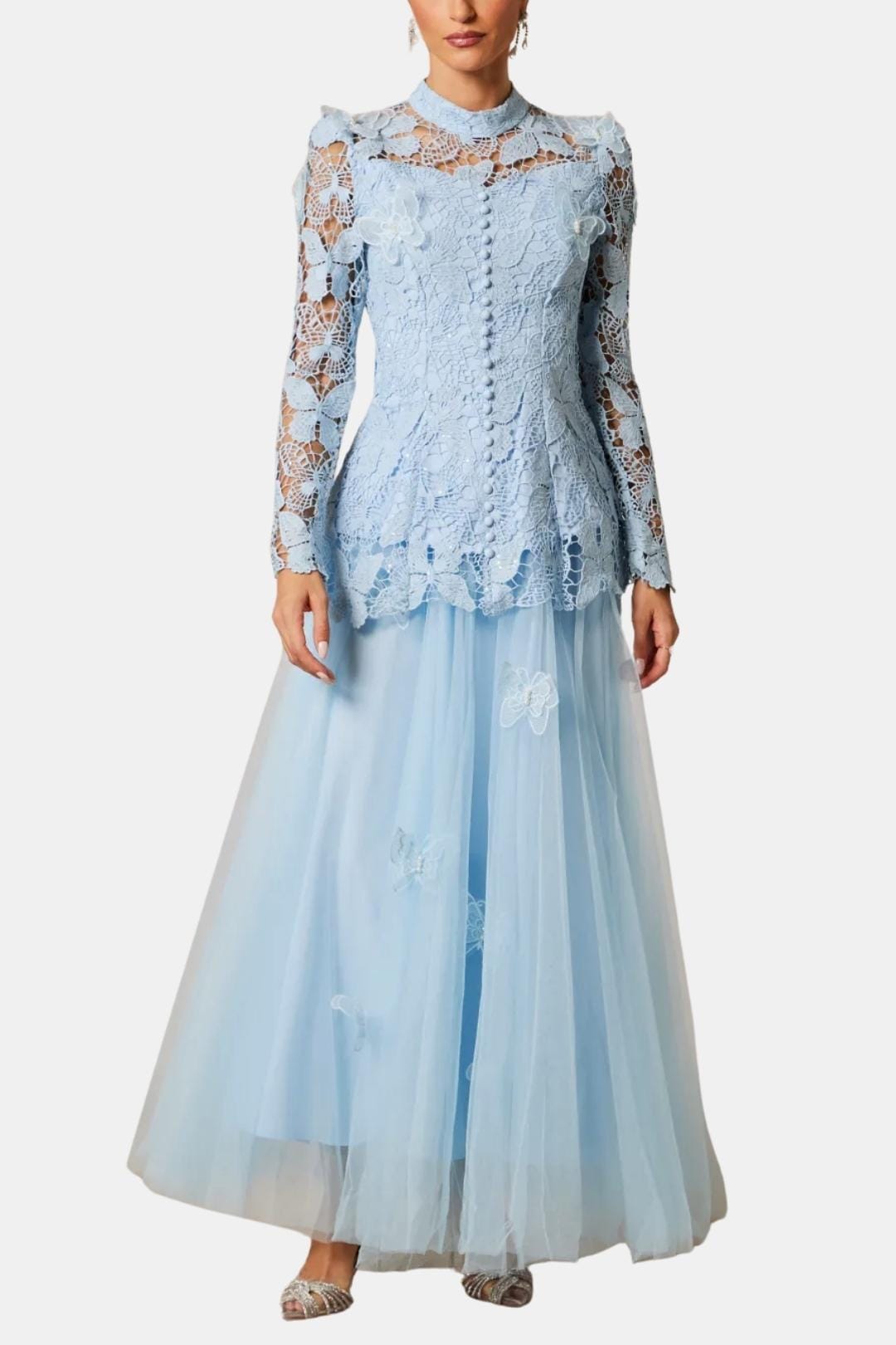 Image of Women's Long Sleeve Lace Maxi Dress