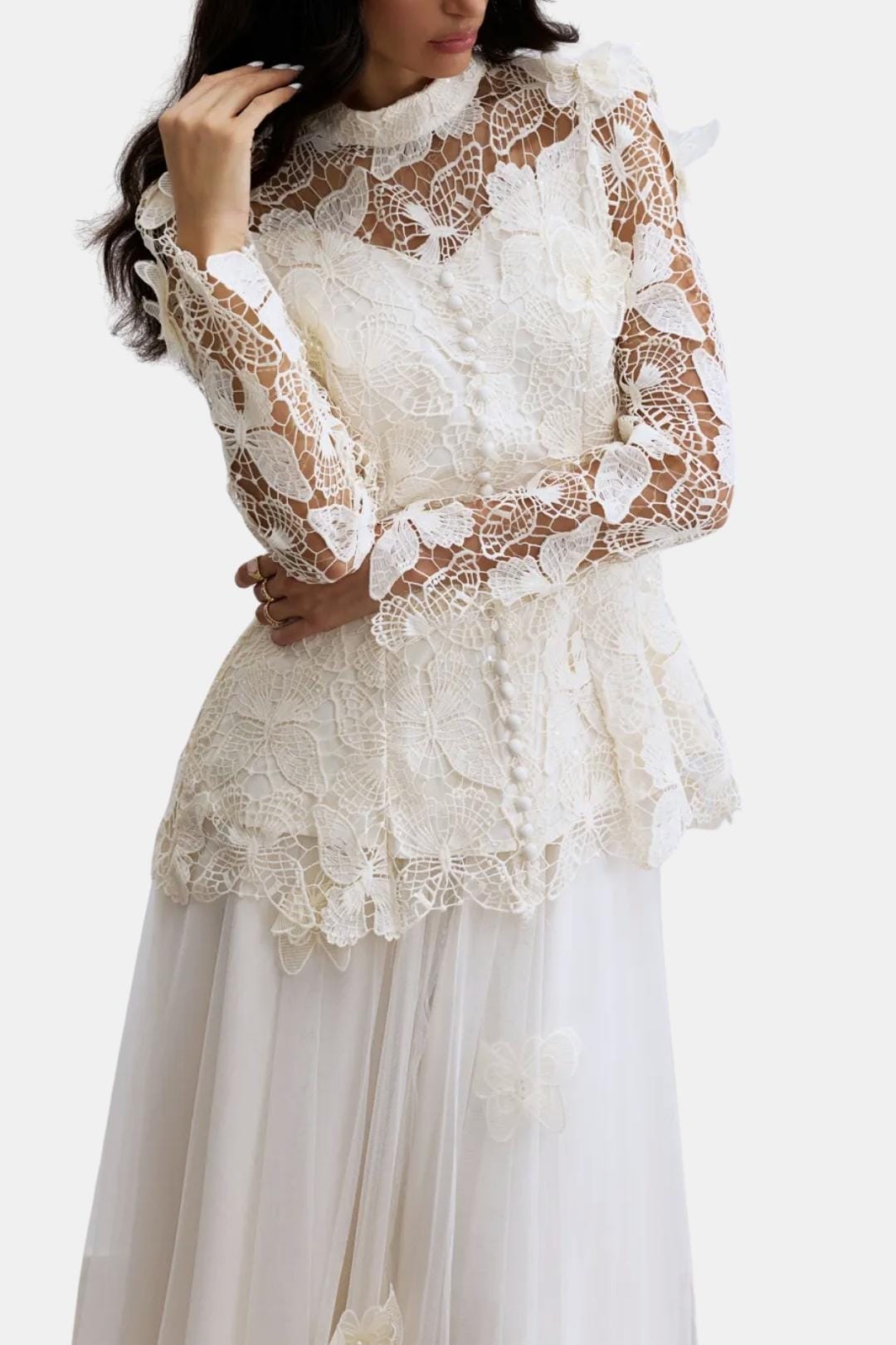 Image of Women's Long Sleeve Lace Maxi Dress