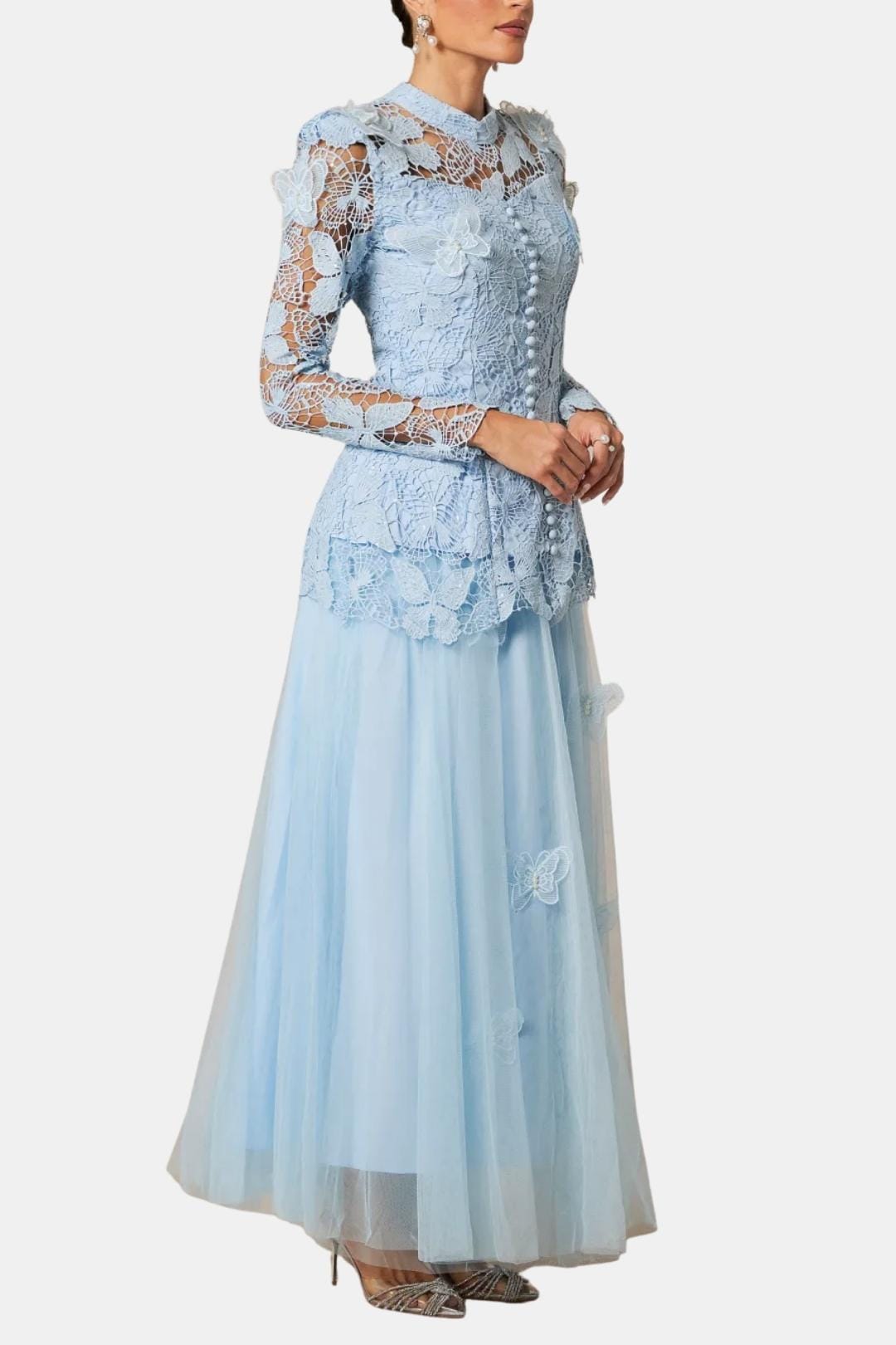 Image of Women's Long Sleeve Lace Maxi Dress