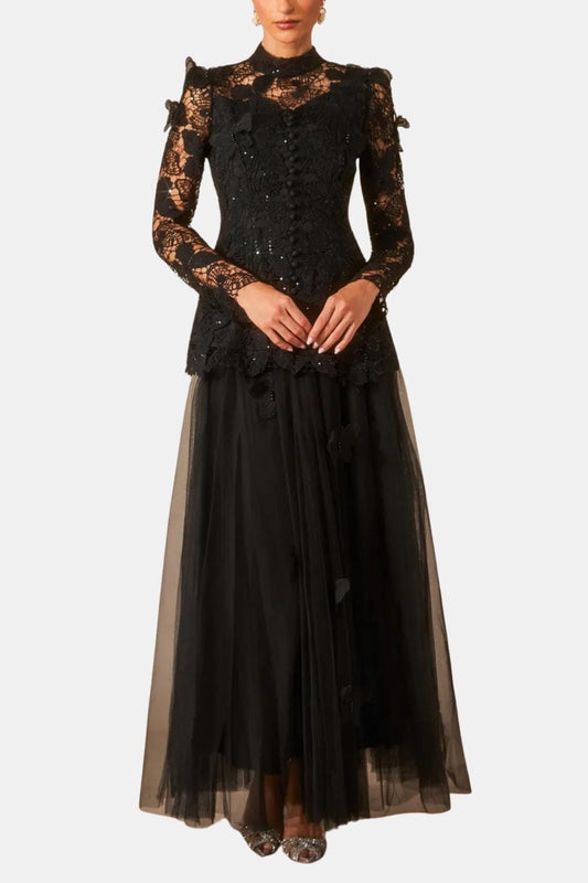 Image of Women's Long Sleeve Lace Maxi Dress