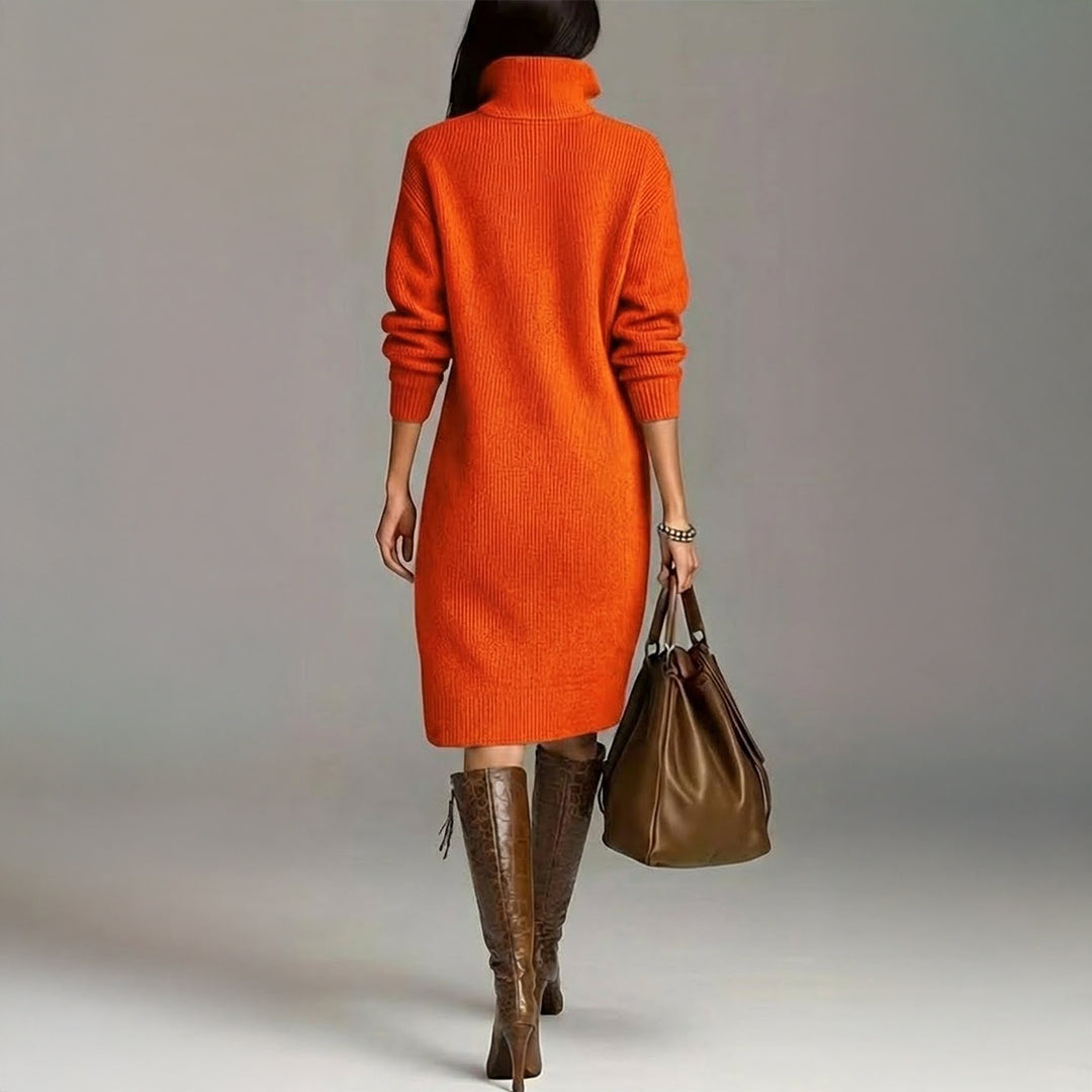 Image of Women's Long Sleeve Midi Sweater Dress