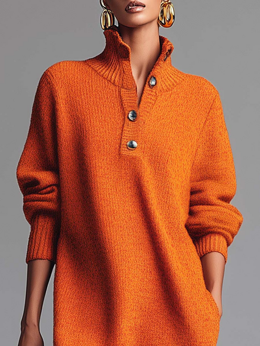 Image of Women's Long Sleeve Midi Sweater Dress