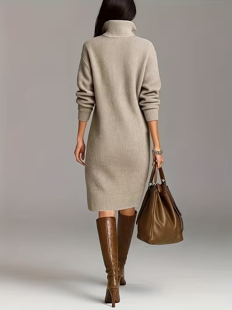 Image of Women's Long Sleeve Midi Sweater Dress