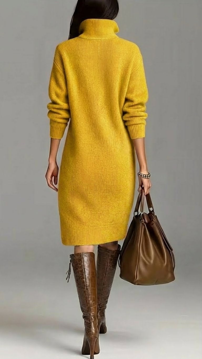 Image of Women's Long Sleeve Midi Sweater Dress