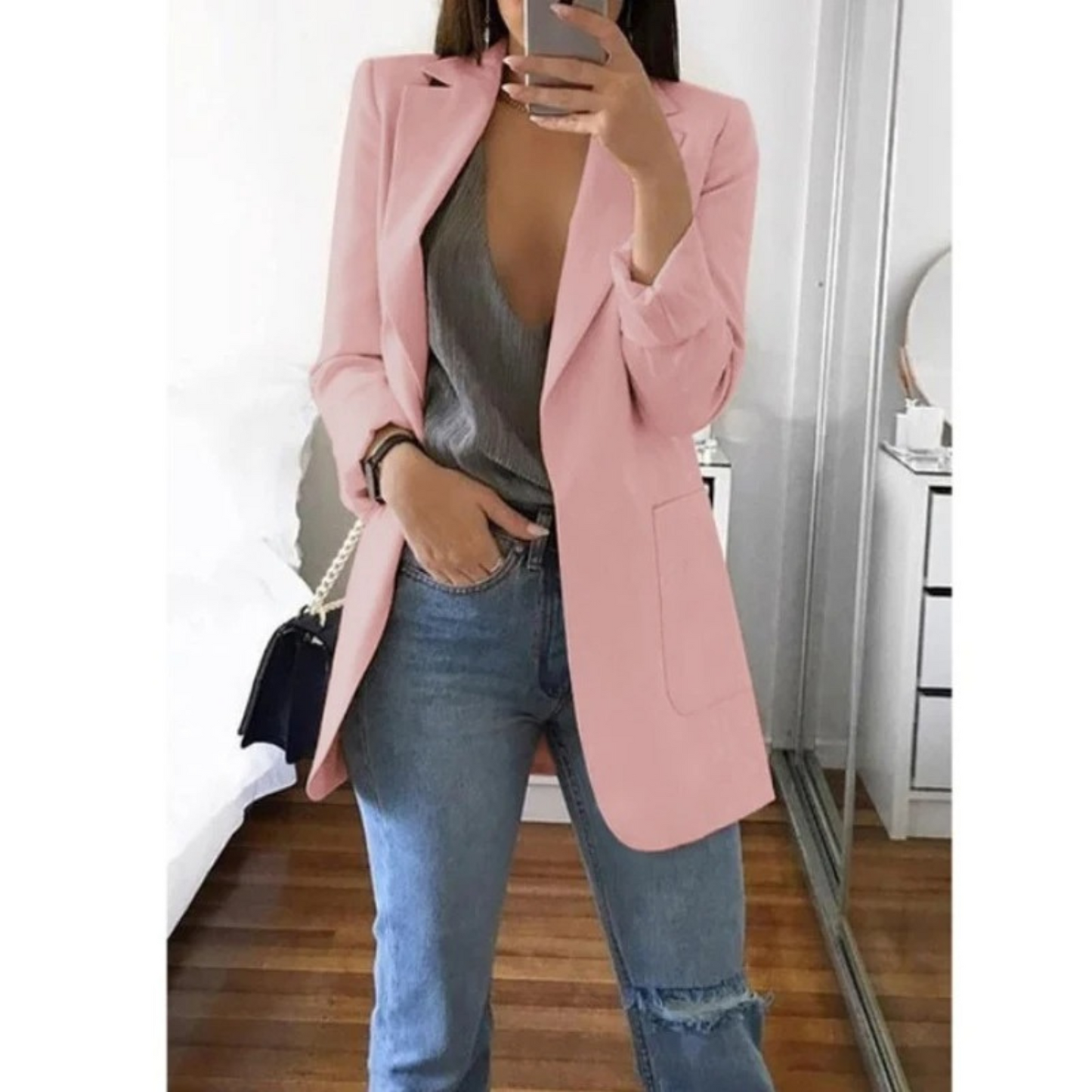 Image of Women's Long Sleeve Notch Lapel Blazer