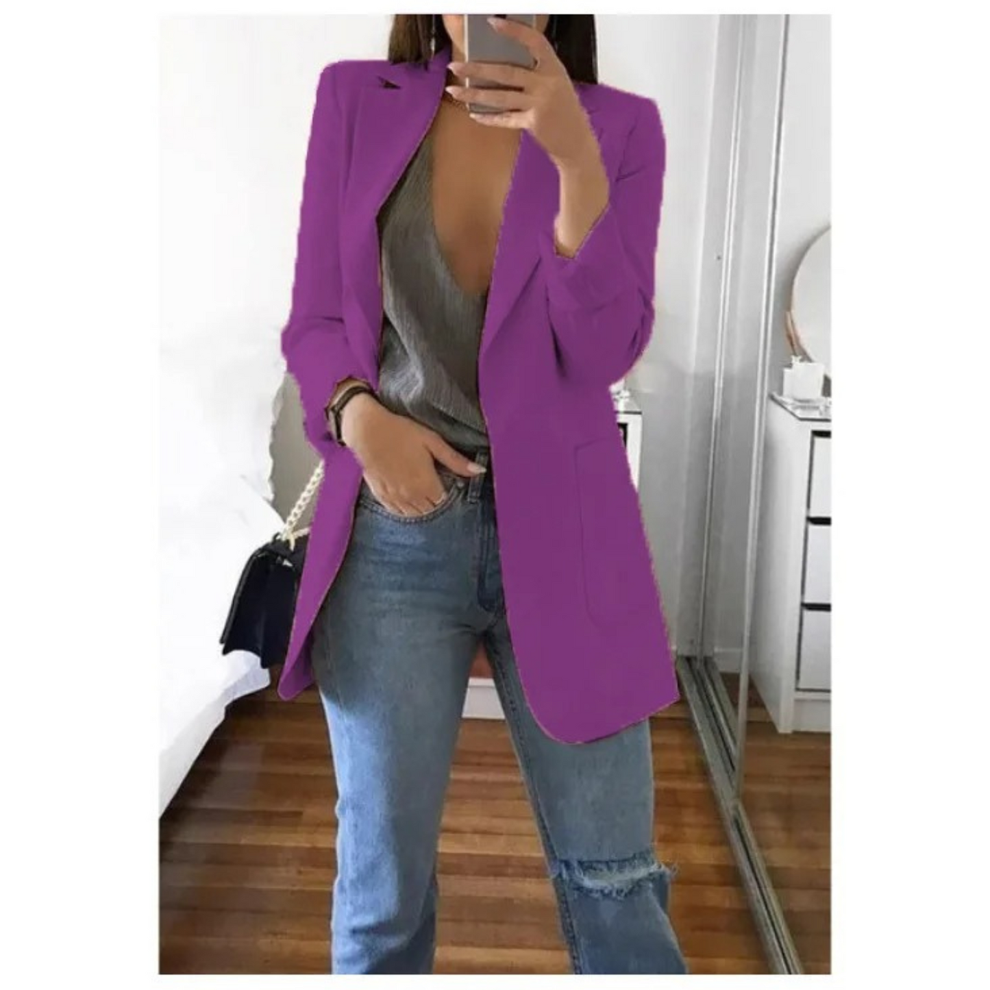 Image of Women's Long Sleeve Notch Lapel Blazer