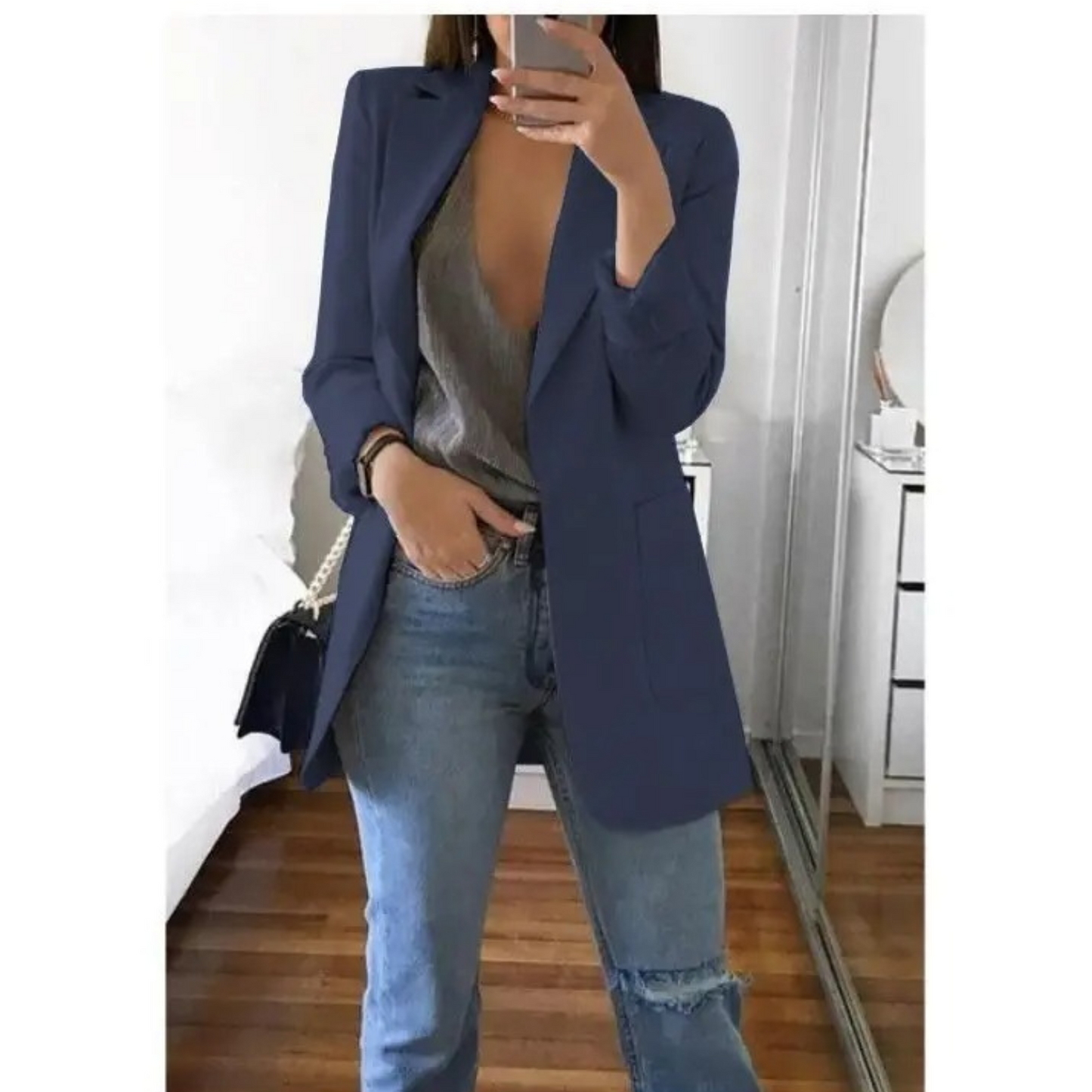 Image of Women's Long Sleeve Notch Lapel Blazer