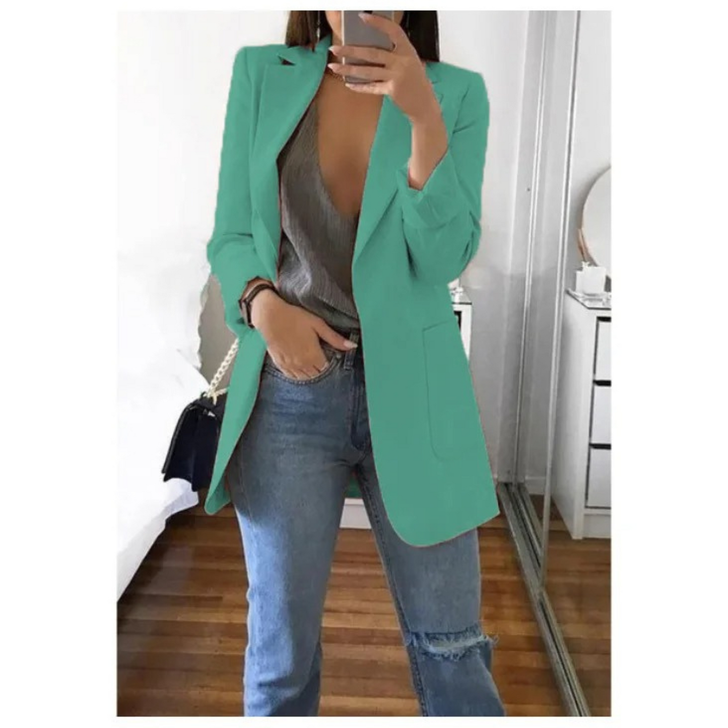 Image of Women's Long Sleeve Notch Lapel Blazer