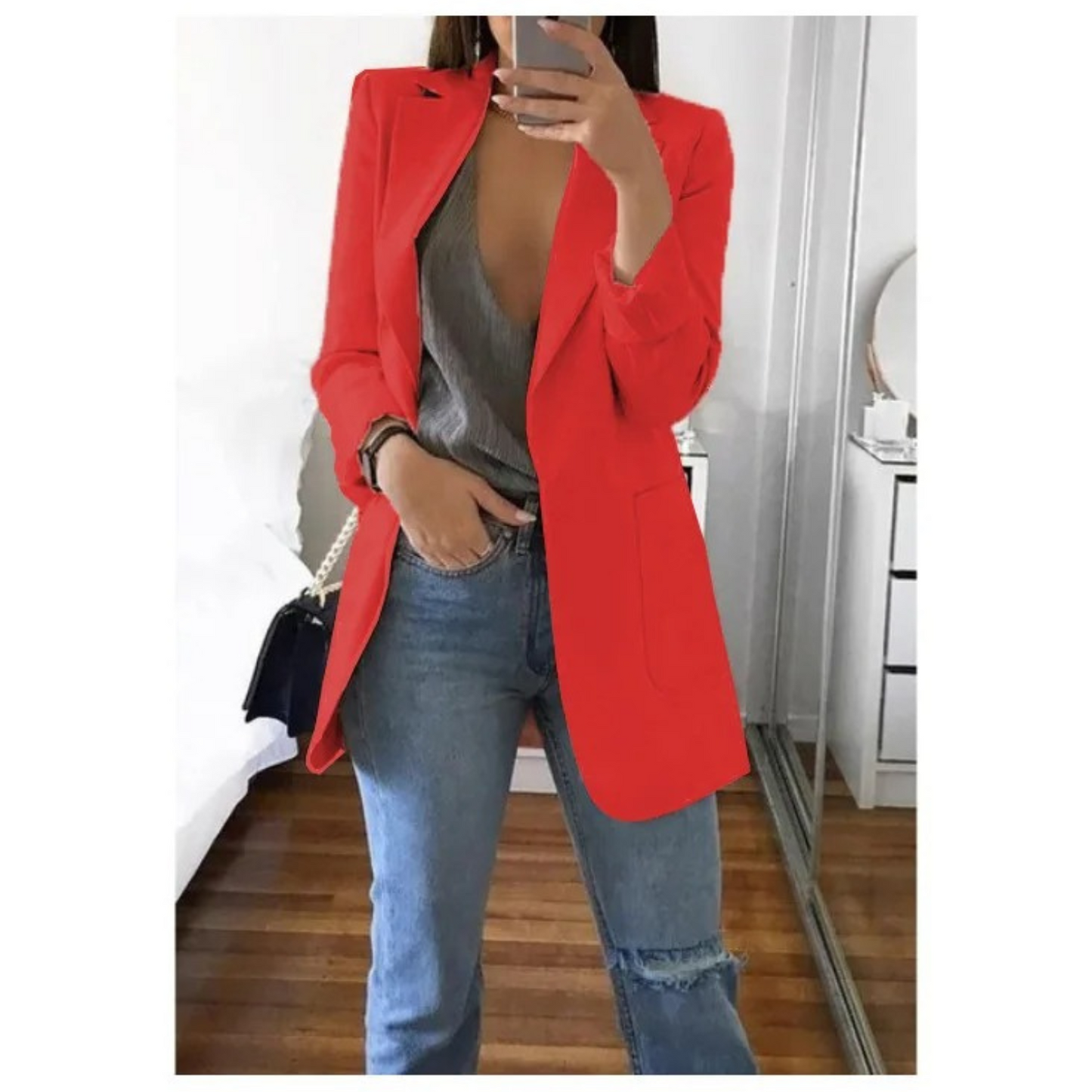 Image of Women's Long Sleeve Notch Lapel Blazer