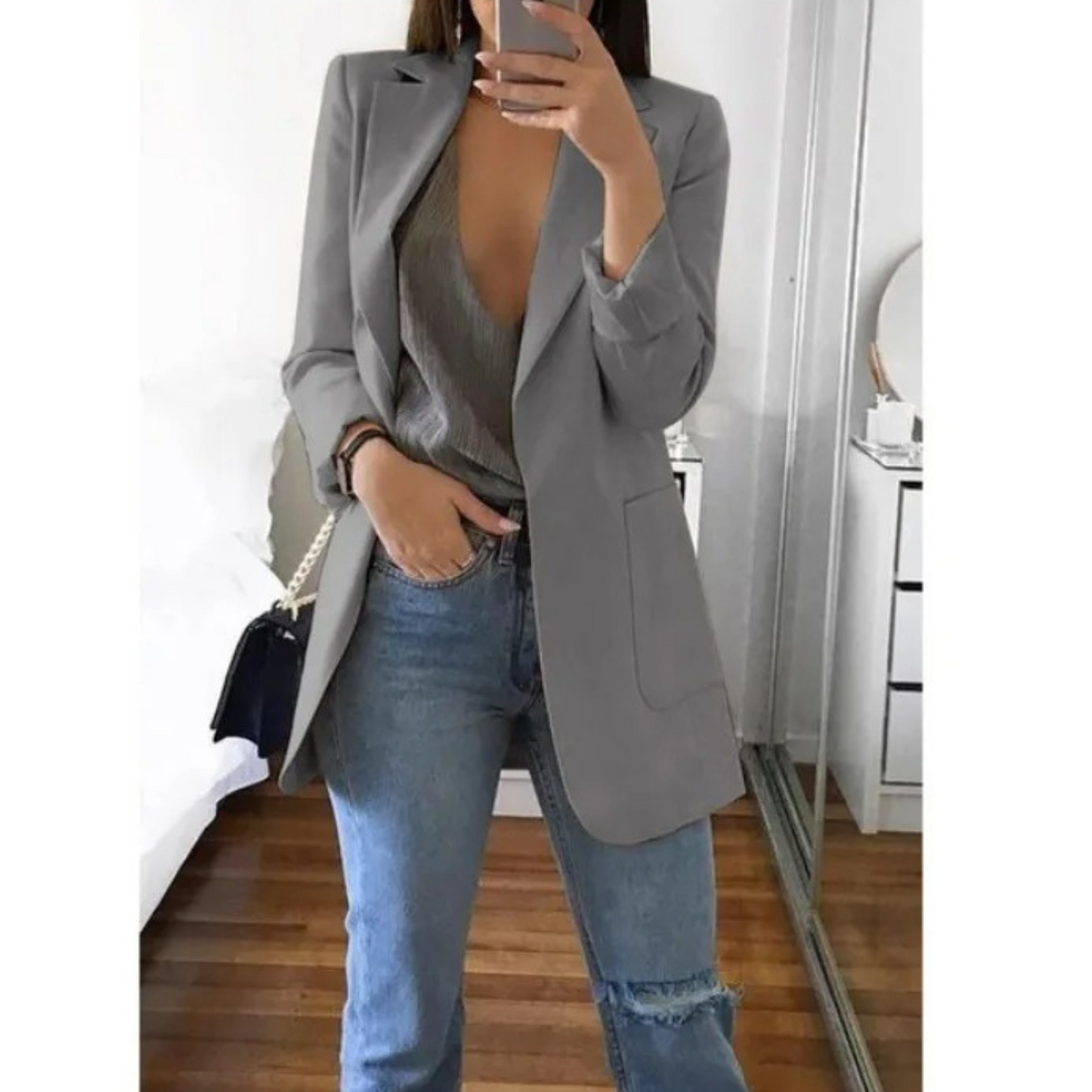 Image of Women's Long Sleeve Notch Lapel Blazer