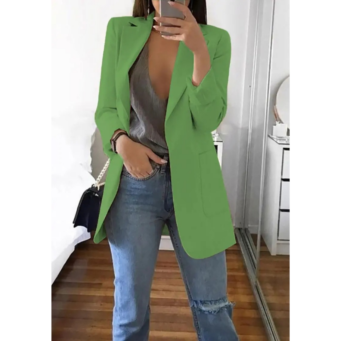 Image of Women's Long Sleeve Notch Lapel Blazer