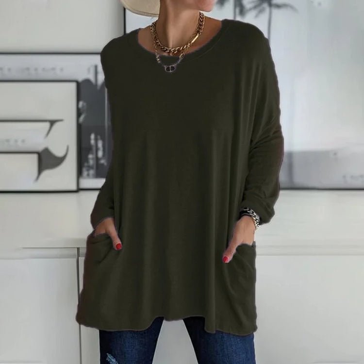 Image of Women's Long Sleeve Pocket Tunic Top