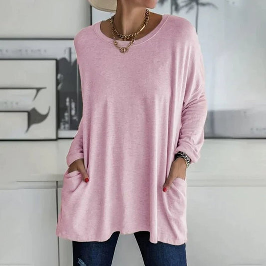 Image of Women's Long Sleeve Pocket Tunic Top