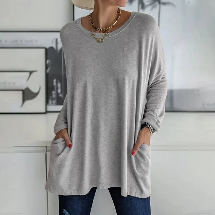 Image of Women's Long Sleeve Pocket Tunic Top