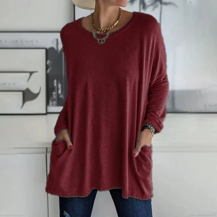 Image of Women's Long Sleeve Pocket Tunic Top