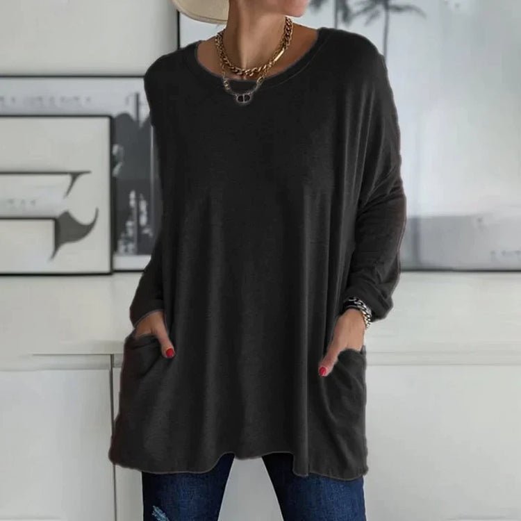Image of Women's Long Sleeve Pocket Tunic Top