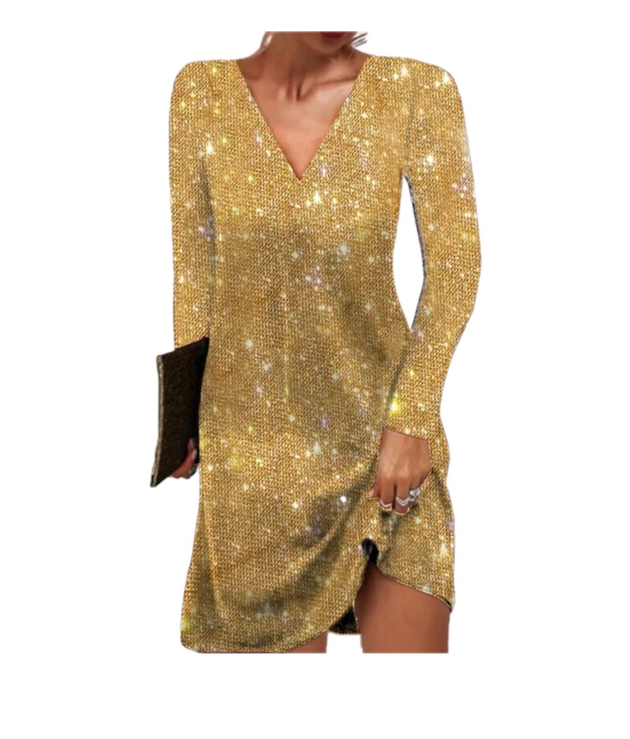Image of Women's Long Sleeve Sequin Mini Dress