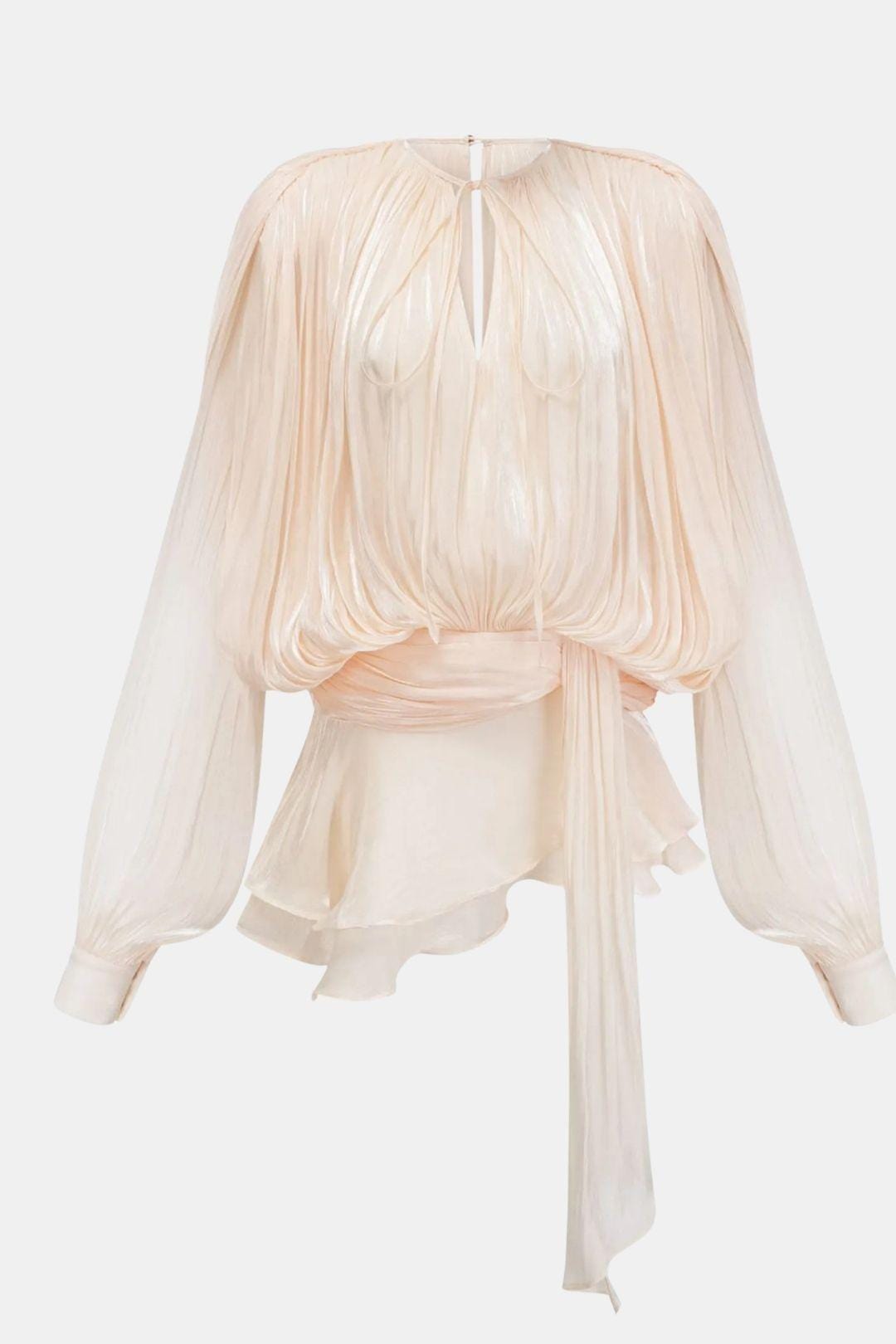Image of Women's Long Sleeve Tie Neck Mini Dress