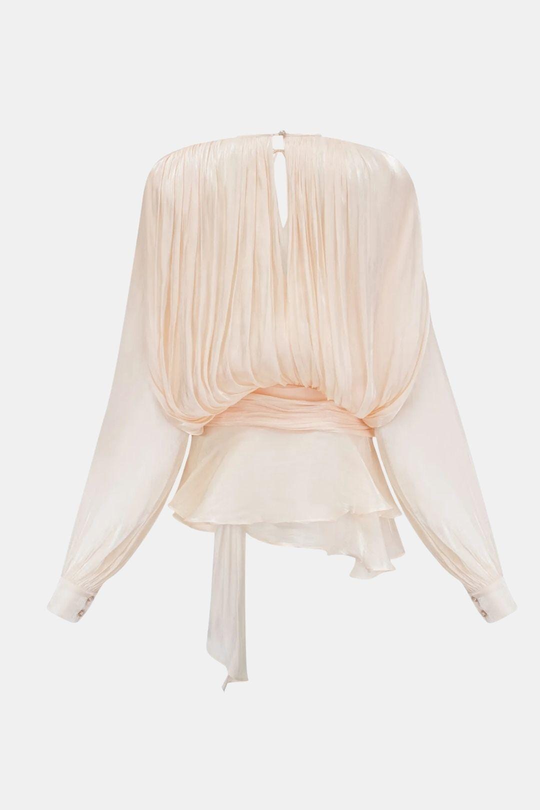 Image of Women's Long Sleeve Tie Neck Mini Dress