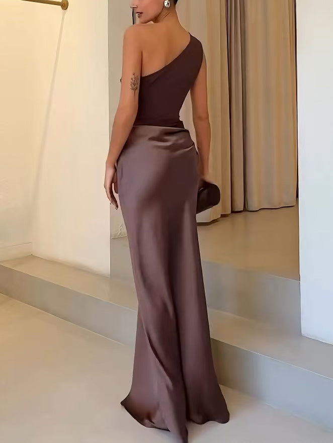 Image of Women's One Shoulder Bodycon Maxi Dress