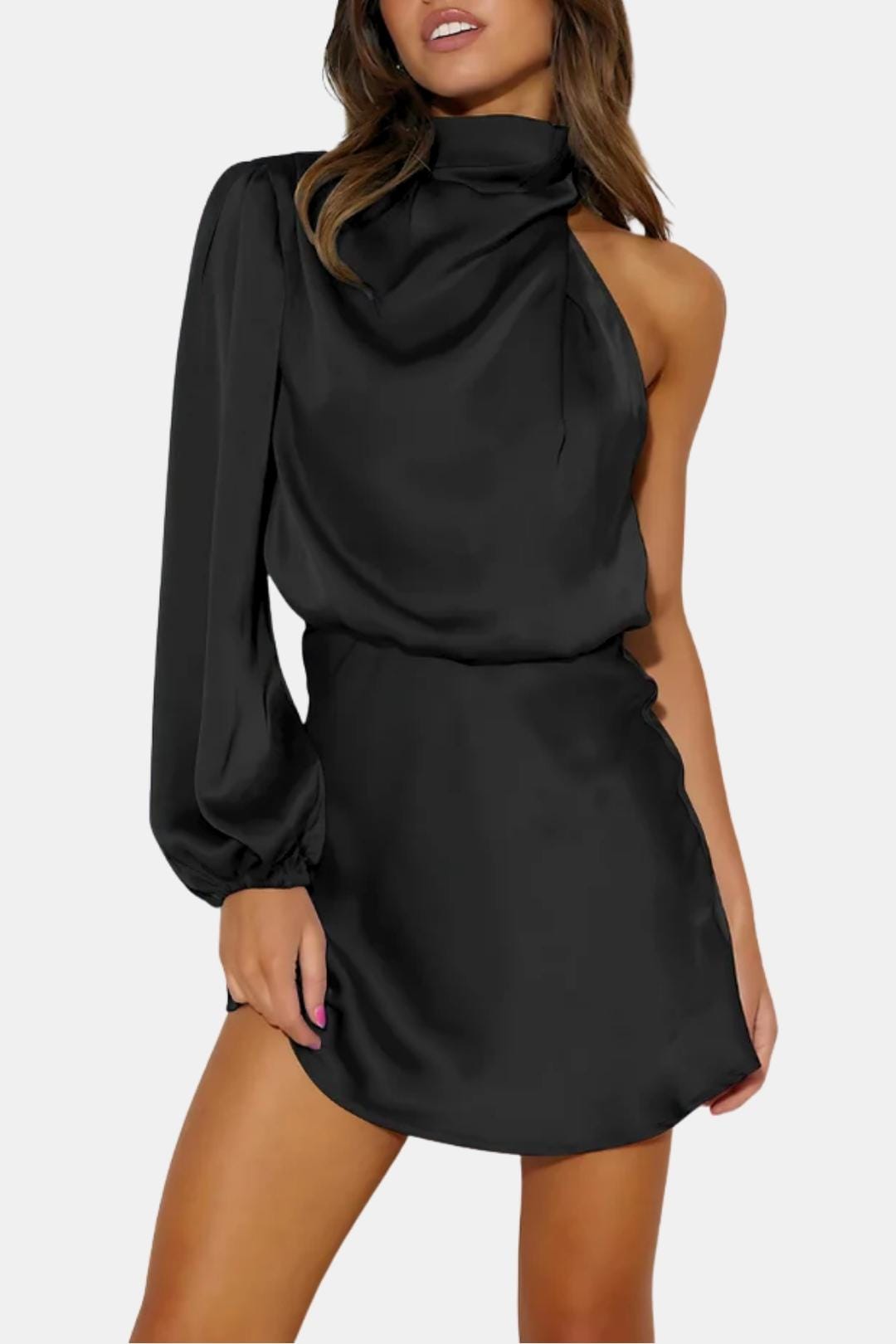 Image of Women's One Shoulder Cocktail Mini Dress
