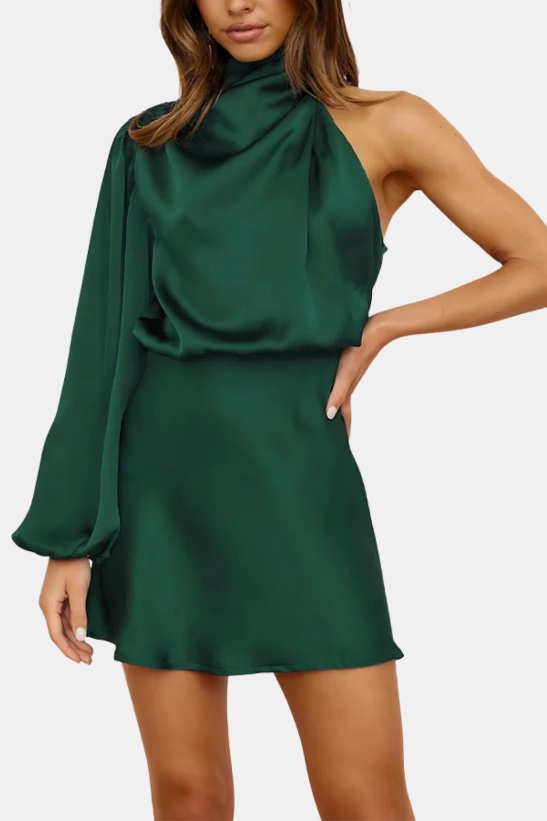 Image of Women's One Shoulder Cocktail Mini Dress