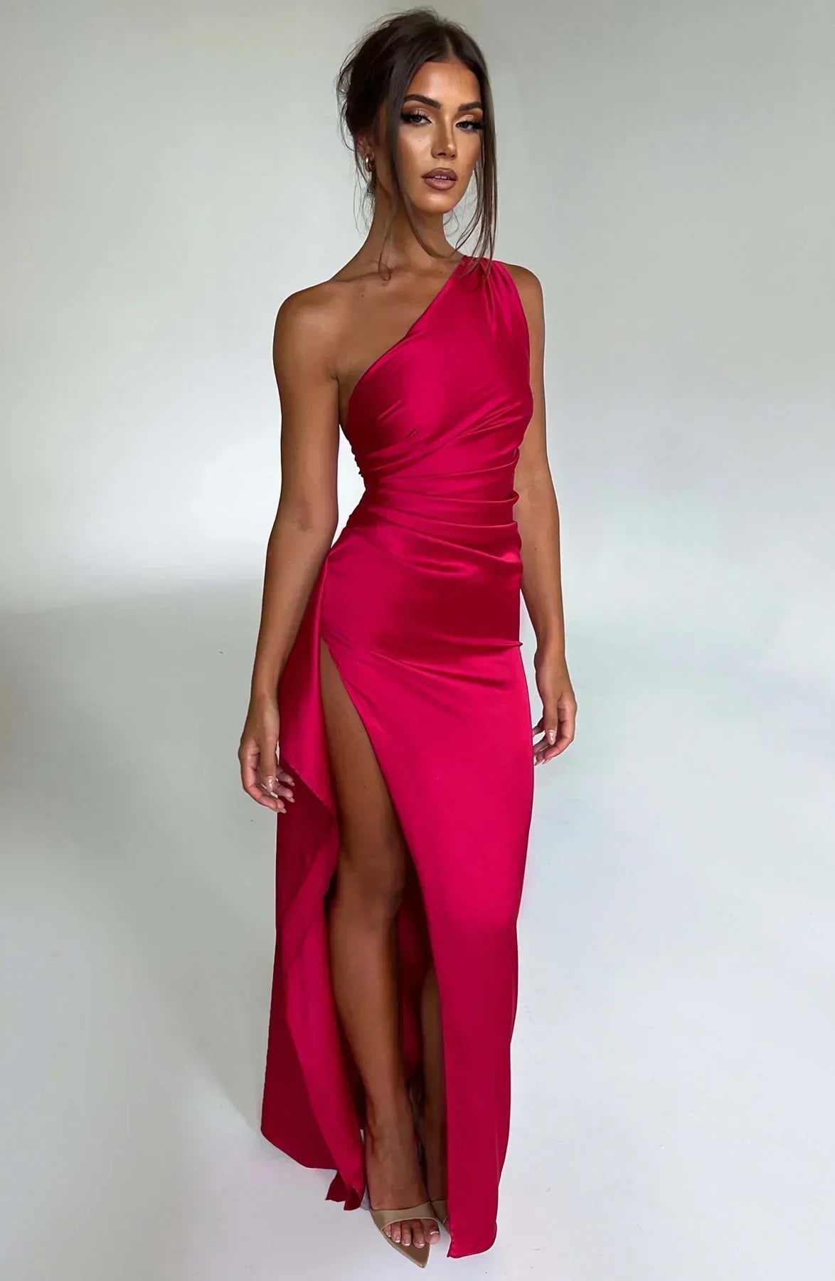 Image of Women's One Shoulder Evening Maxi Dress