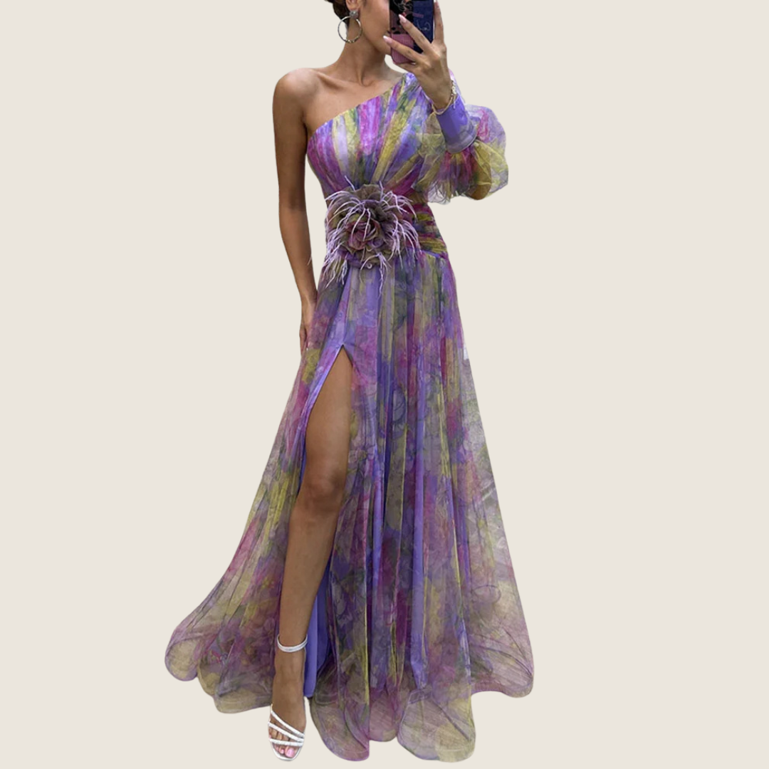 Image of Women's One Shoulder Floral Maxi Dress