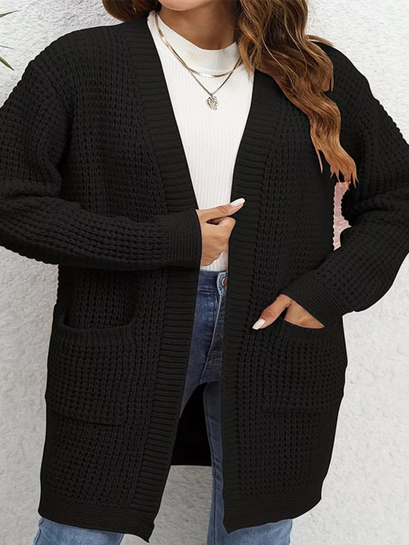 Image of Women's Open Front Long Cardigan
