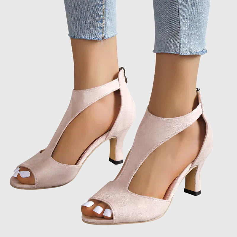 Image of Women's Open Toe T-Strap Heels