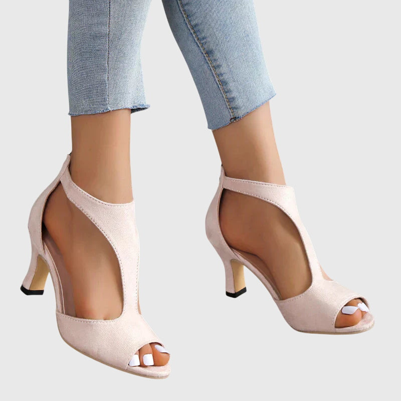 Image of Women's Open Toe T-Strap Heels