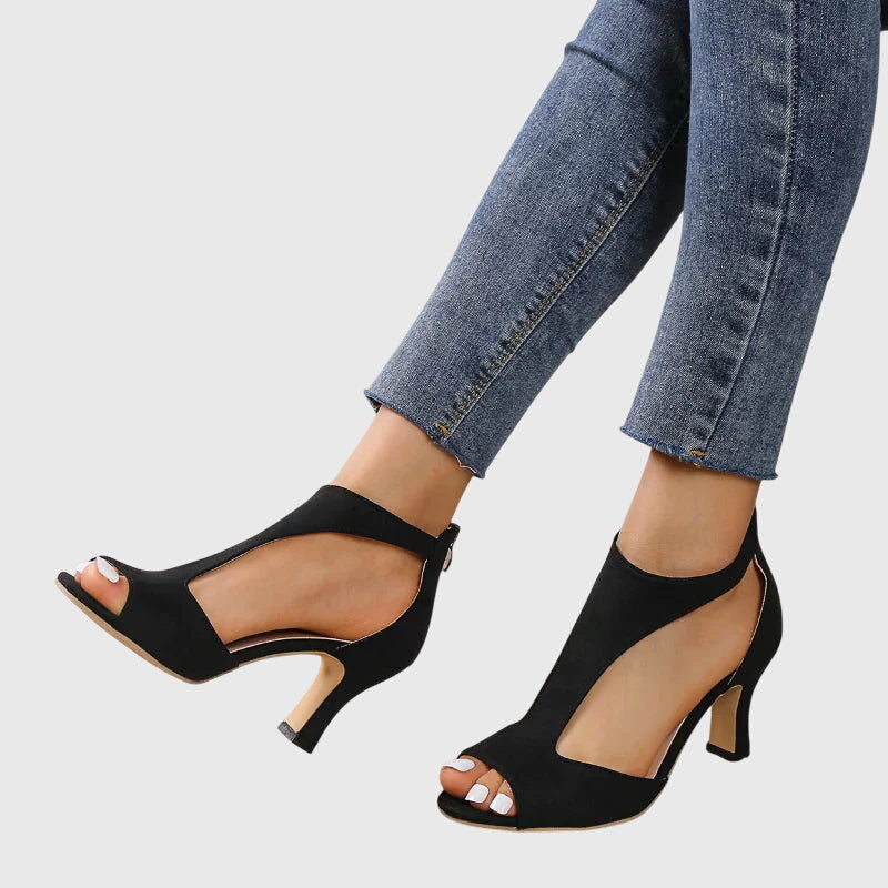 Image of Women's Open Toe T-Strap Heels