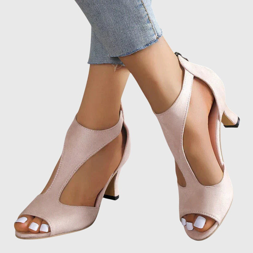 Image of Women's Open Toe T-Strap Heels