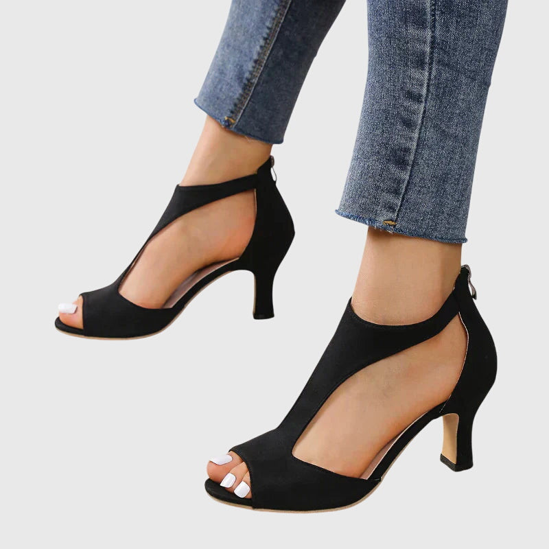Image of Women's Open Toe T-Strap Heels