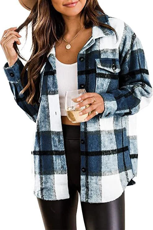 Image of Women's Plaid Shirt Jacket