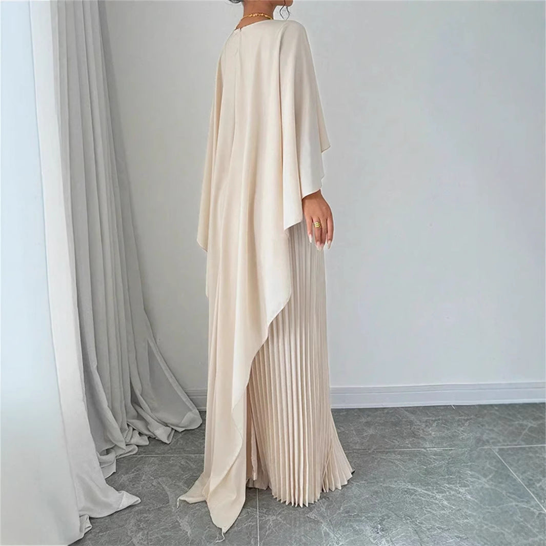 Image of Women's Pleated Cape Maxi Dress