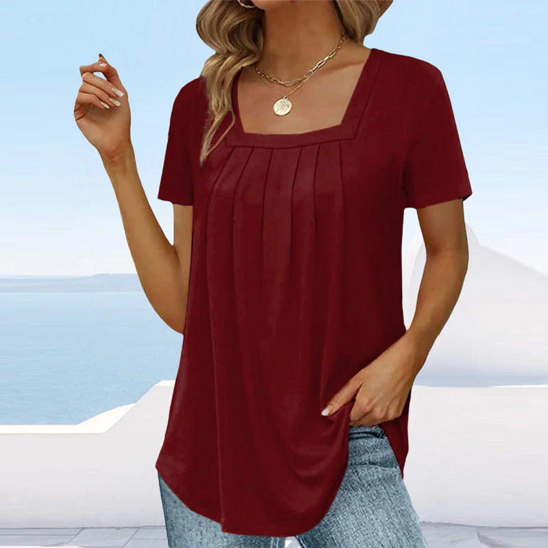 Image of Women's Pleated Square Neck Blouse