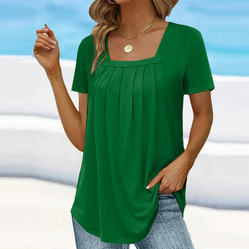 Image of Women's Pleated Square Neck Blouse