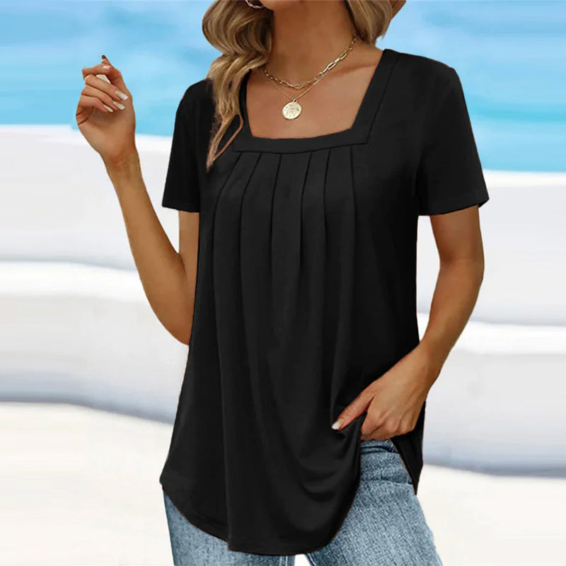 Image of Women's Pleated Square Neck Blouse
