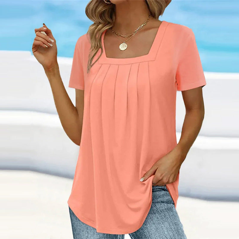 Image of Women's Pleated Square Neck Blouse