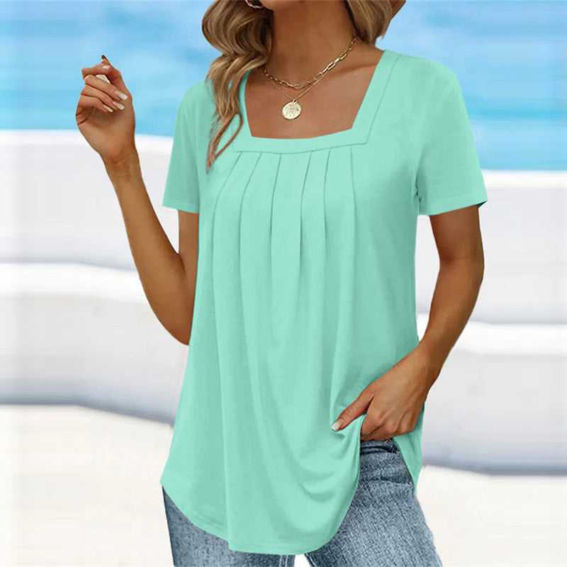 Image of Women's Pleated Square Neck Blouse