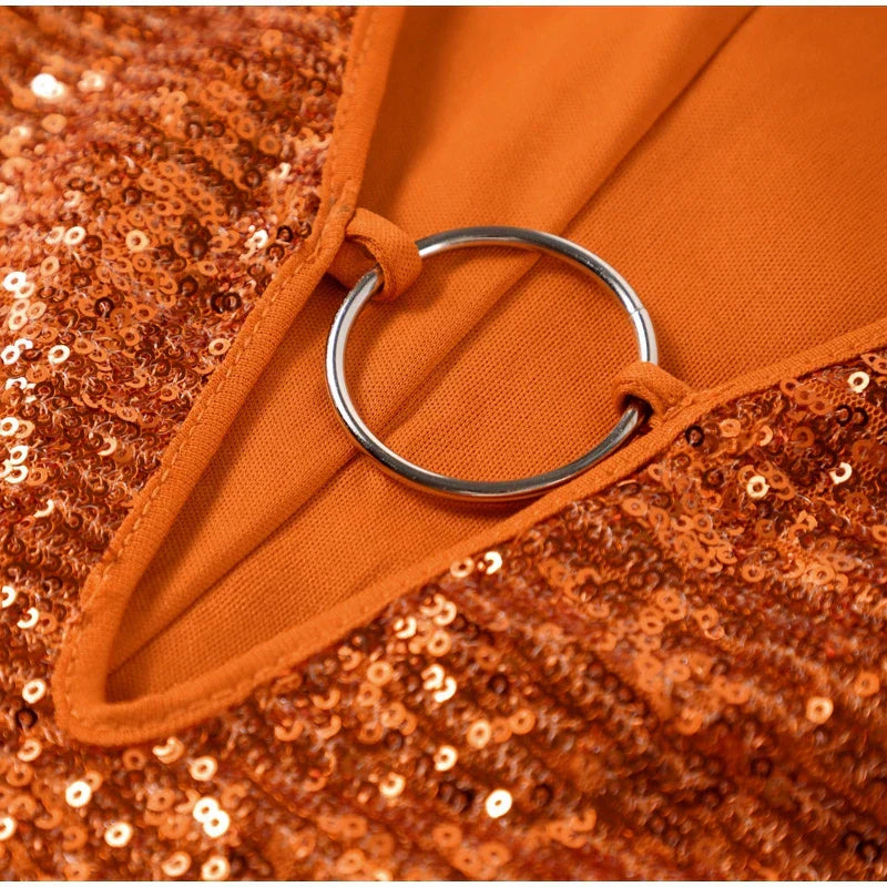 Image of Women's Plunge Sequin Mini Dress