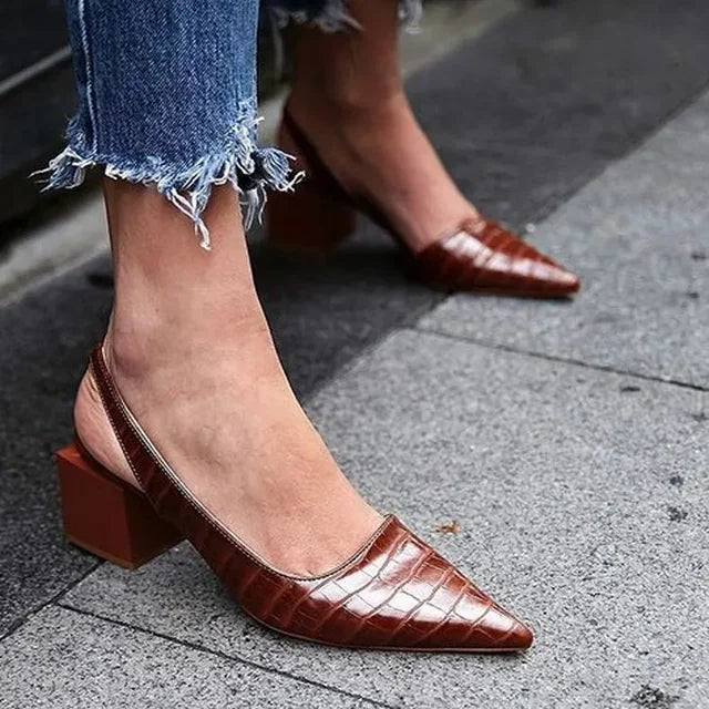 Image of Women's Pointed Toe Slingback Heels