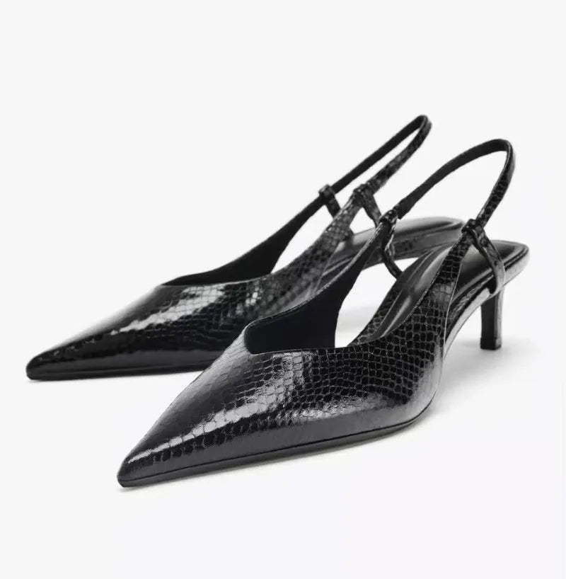Image of Women's Pointed Toe Slingback Heels