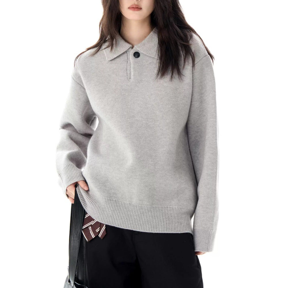 Image of Women's Polo Ribbed Knit Sweater