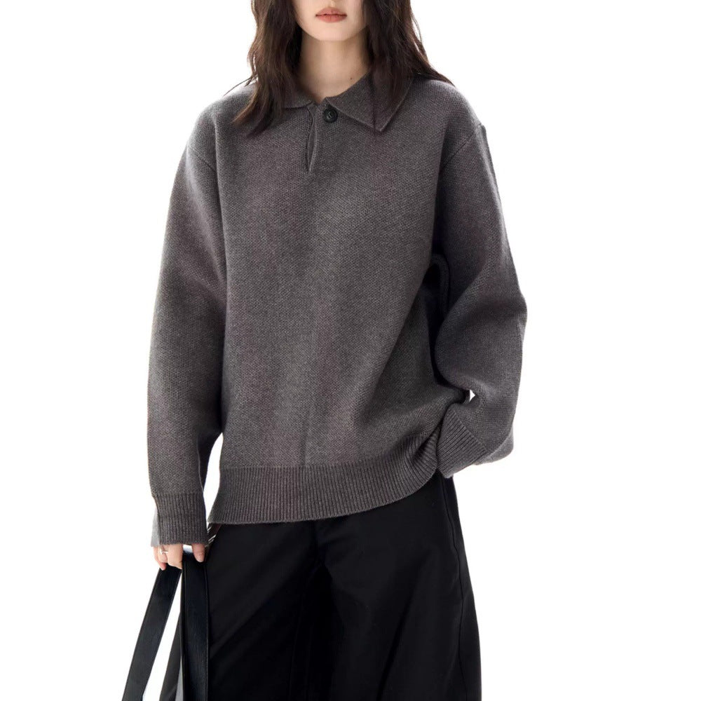 Image of Women's Polo Ribbed Knit Sweater