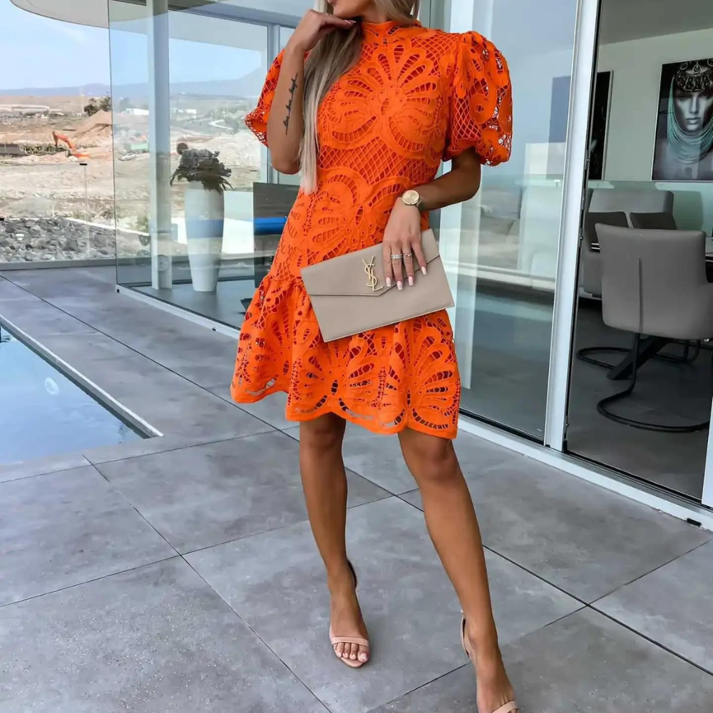 Image of Women's Puff Sleeve A-Line Mini Dress